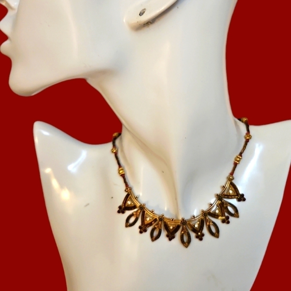 Vintage Art Nouveau Cleopatra Egyptian Revival Goddess Choker Necklace
